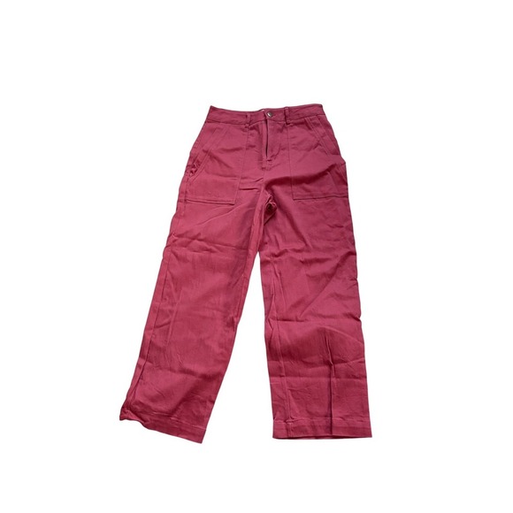 Sonoma‎ x Now Gen Red High Waist Utility Pocket Cropped Pants Size 6 - Picture 2 of 4